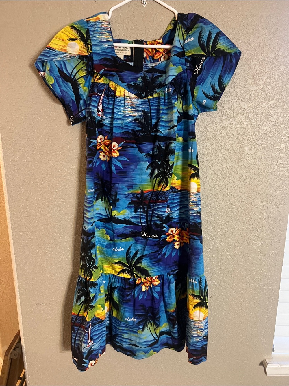 Vintage Blue Hawaiian MuuMuu Blue